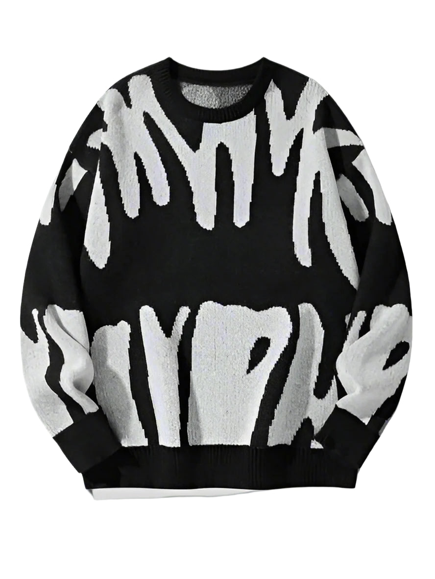 Abstract Wave Knit Jumper