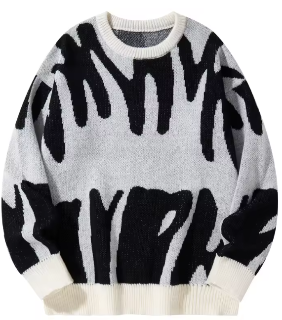 Abstract Wave Knit Jumper