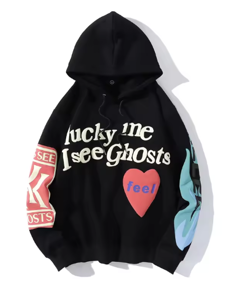 Men's Oversized Graffiti Print Hoodie